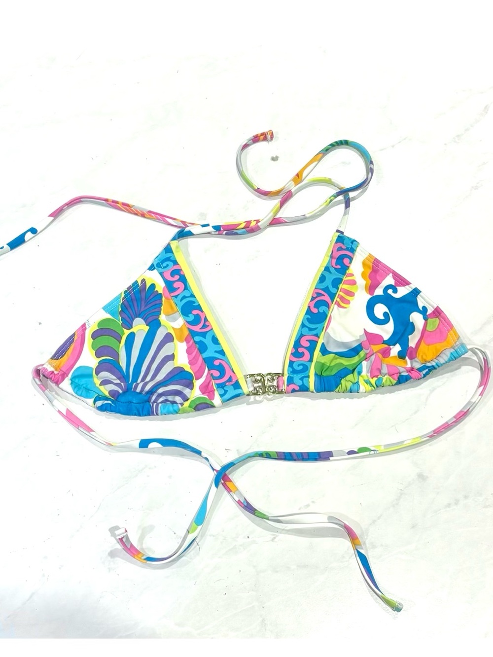 Trina Turk Triangle String Bikini Top Kaleidoscope Print